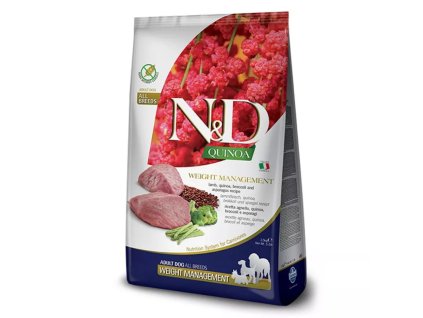 Farmina N&D dog QUINOA GF adult medium & maxi weigh managment lamb & broccoli