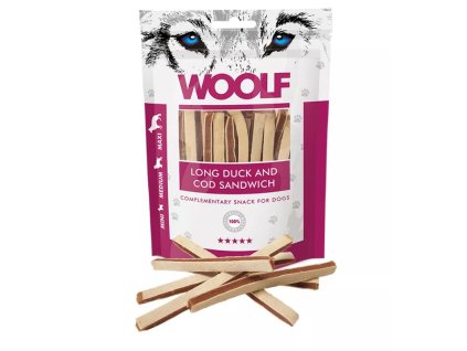 Pamlsok Woolf Dog Duck & Codfish Soft Sandwich LONG 100 g