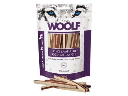 Pamlsok Woolf Dog Lamb & Codfish Soft Sandwich LONG 100 g