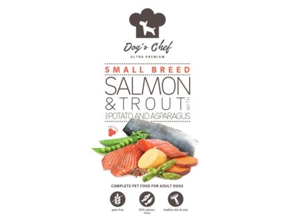 Dog’s Chef Salmon & Trout with Sweet potato and Asparagus SMALL BREED
