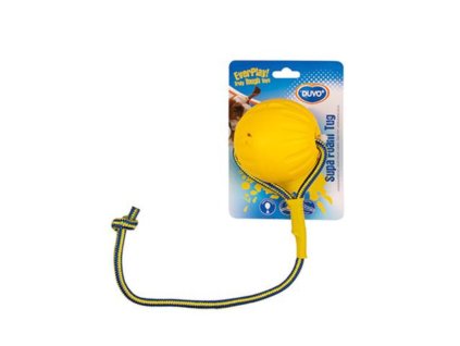 Hračka DUVO+ lopta plávajúca s lanom žltá priemer 10x49 cm