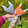 Softshellová hračka pre psa s králičou kožušinou, vlk, líška 1