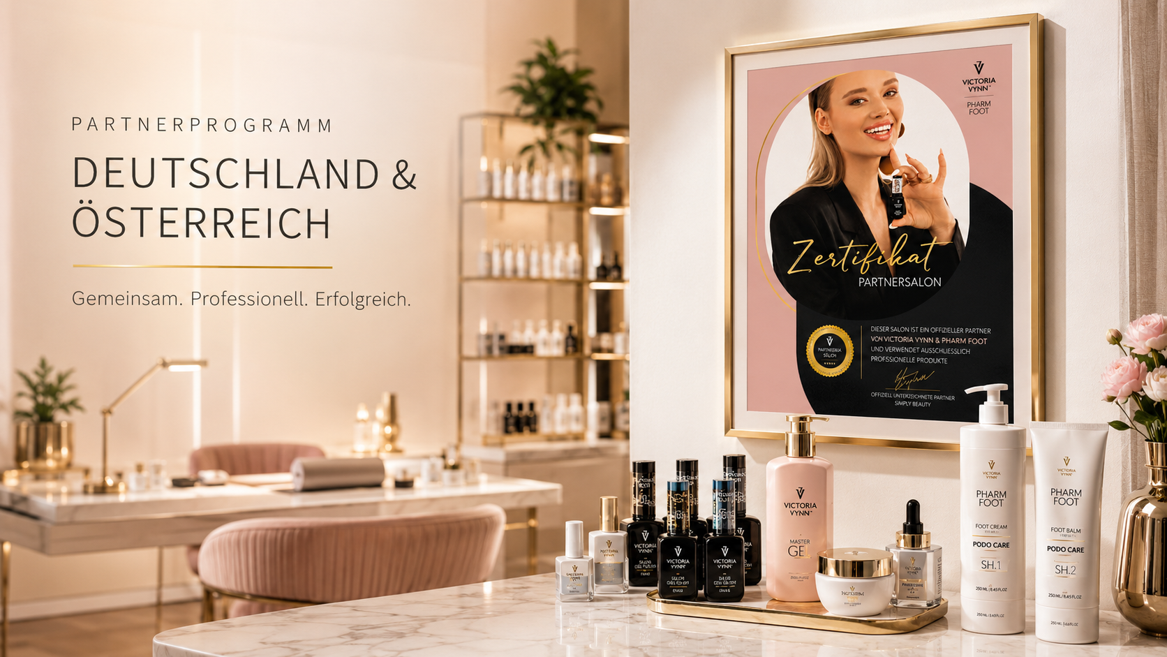 Werden Sie Partnersalon von Victoria Vynn oder Pharm Foot in Deutschland & Österreich