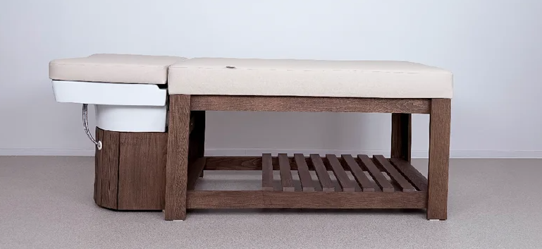 Head Spa Calm – Handgefertigte Waschliege aus Massivholz
