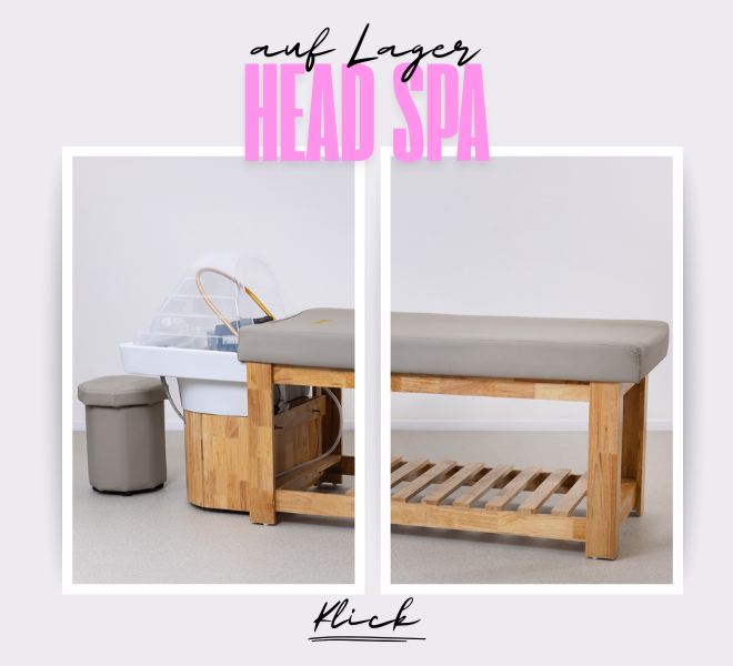 Head Spa Liegen mit Wasser- und Lichttherapie – moderne Wellnessliegen für professionelle Studios.