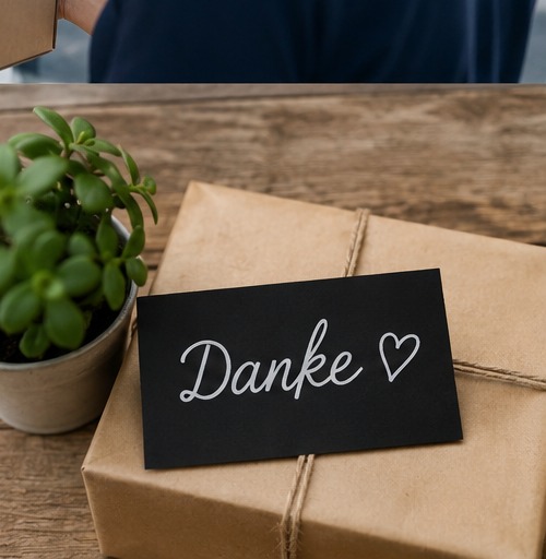 Dankeschön nach einer erfolgreichen Online-Bestellung