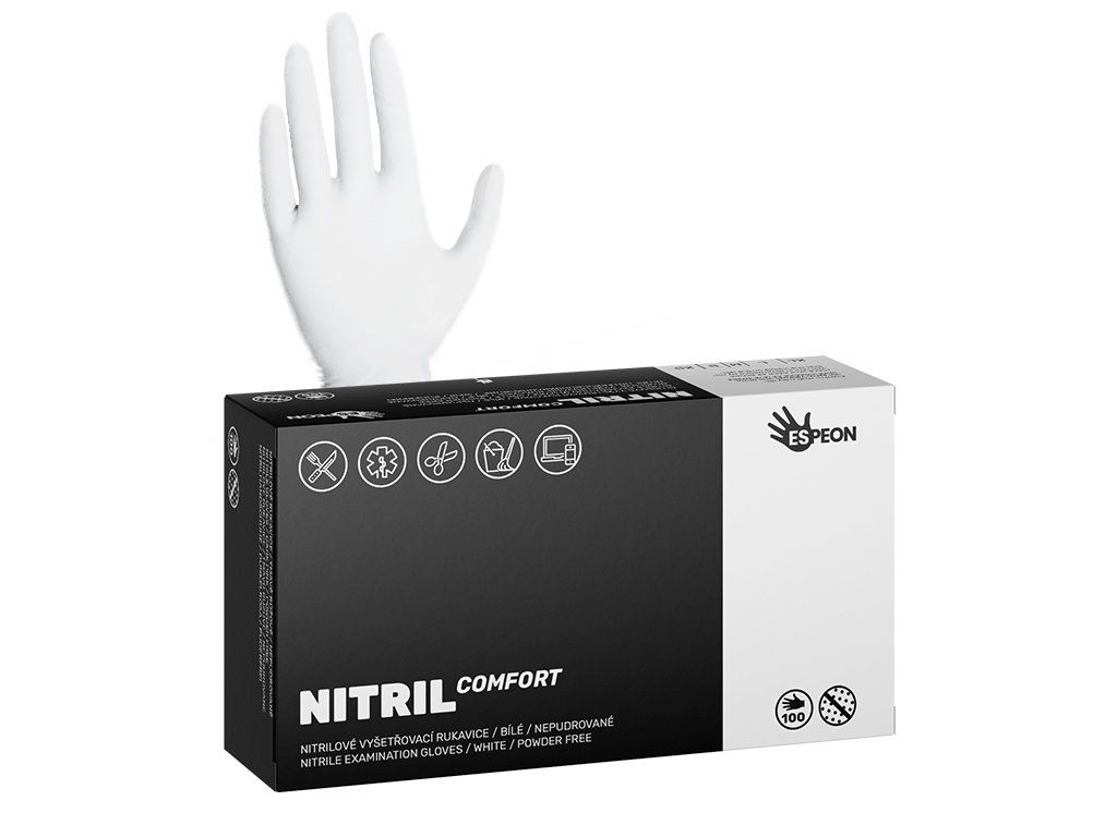 Nitrilhandschuhe COMFORT Weiß 100 Stk. – Gesamtansicht
