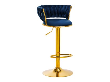 4Rico Barhocker QS-B313a Samt Marineblau