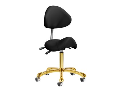 Giovanni Kosmetikstuhl – Sattelhocker 1004 Schwarz mit Goldbasis