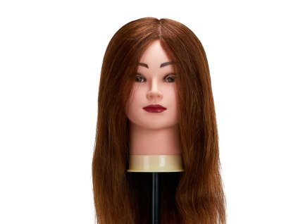 Friseur-Trainingskopf von Gabbiano WZ1 mit echtem Haar, Farbe 4#, Länge 20"