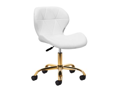 Kosmetikhocker QS-06G weiß höhenverstellbar mit Rollen