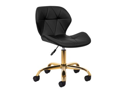 Kosmetikhocker QS-06G schwarz höhenverstellbar mit Rollen