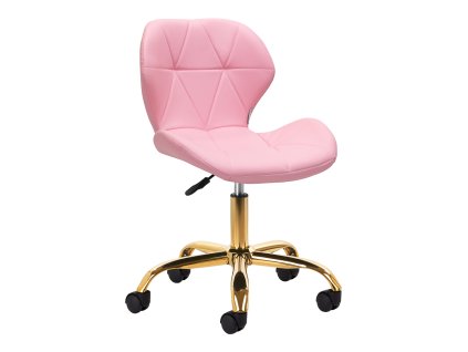 Kosmetikhocker QS-06G rosa höhenverstellbar mit Rollen