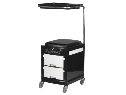 Beistellwagen / kosmetikhocker für pediküre 16 plus black/white
