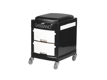 Beistellwagen / kosmetikhocker für pediküre 16-1 black/white