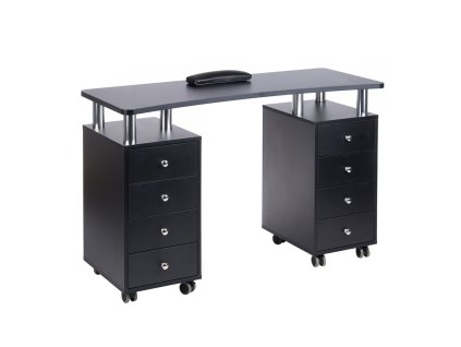 Manikürtisch BD-3425 Schwarz mit Schränken und Schubladen