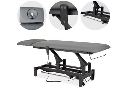 Elektrische Therapieliege Fortis 2 Comfort mit Fußsteuerung – Grau