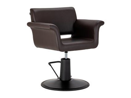 Friseurstuhl Aurelian – braun mit schwarzer Basis