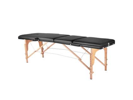 Klapp-Massageliege Wood Komfort 3-teilig Schwarz