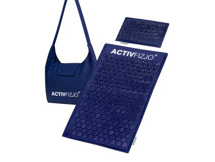 Akupressurmatte activfizjo premium natural dunkelblau mit Kissen