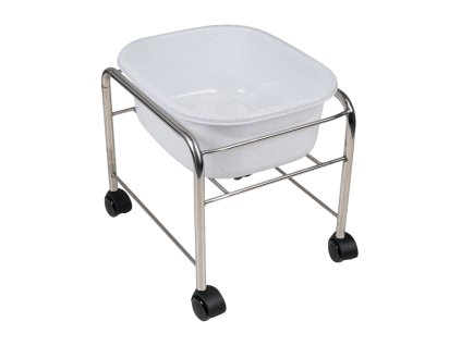 Fußbadewanne mit Rollen für Pediküre Chrom