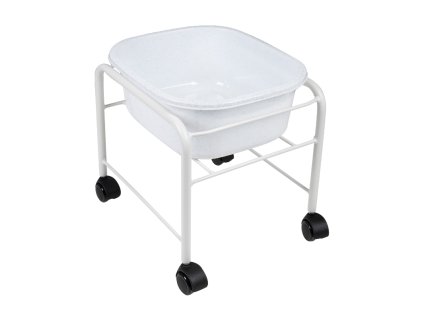 Fußbadewanne mit Rollen für Pediküre weiß