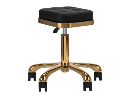 Kosmetikstuhl – Sattelhocker M-1645 Gold Schwarz mit Rollen