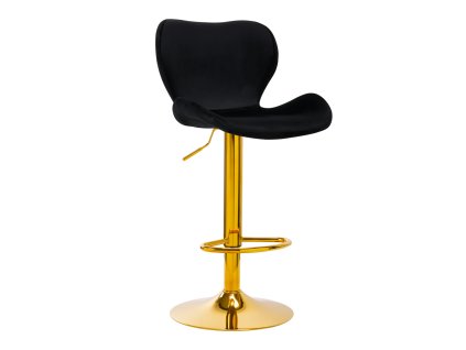 Barhocker QS-B15 Velvet Schwarz – Luxus-Hocker für Empfangsbereich
