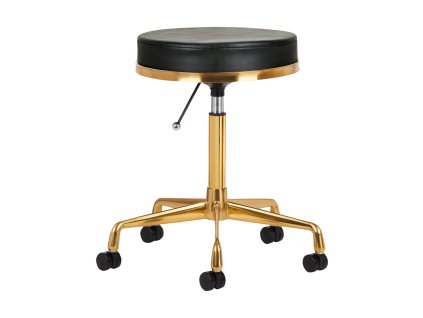 Kosmetikstuhl – Sattelhocker H4 Gold Schwarz mit Rollen