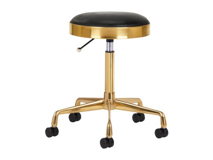 Kosmetikstuhl – Sattelhocker H7 Gold Schwarz mit Rollen