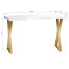 Nageltisch Momo 04-GL Weiß mit goldenen Beinen