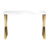 Nageltisch Momo 04-GL Weiß mit goldenen Beinen