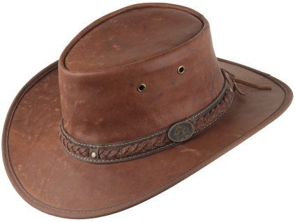 KANGAROO SUNDOWNER - australský světlehnědý kožený klobouk Scippis
