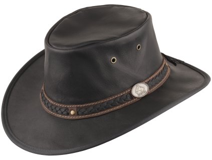 KANGAROO SUNDOWNER - australský černý kožený klobouk Scippis