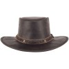 KANGAROO SUNDOWNER - australský hnědý kožený klobouk Scippis