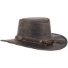 KANGAROO SUNDOWNER - australský hnědý kožený klobouk Scippis