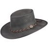 1040 black SQUASHY TWOTONE australský kožený klobouk Barmah 1