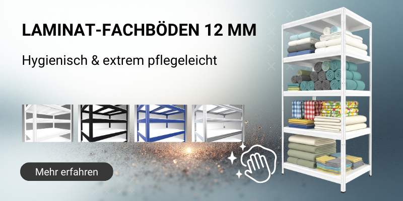 Metallregale mit Laminatböden 12 oder 18 mm