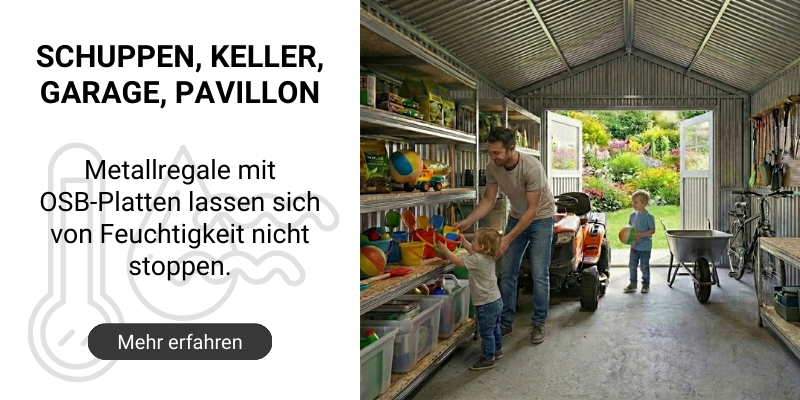 Metallregale mit OSB-Platten (feuchtraumgeeignet)