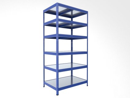 Werkstattregal mit Metallböden Biedrax 60 x 75 x 210 cm blau - 6 Böden verzinkt