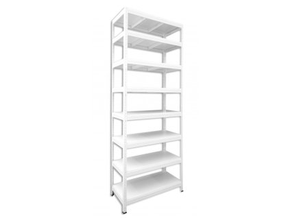 Haushaltsregal mit Laminatböden Biedrax 45 x 120 x 240 cm weiss - 8 Laminatboden weiss 12