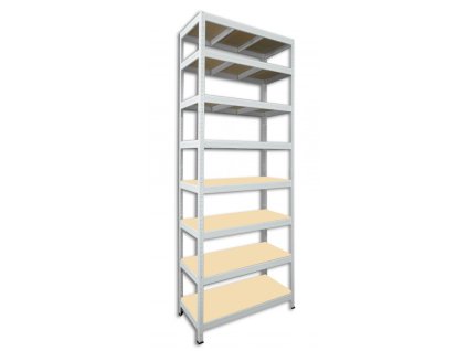 Lagerregal mit Holzböden Biedrax 35 x 75 x 240 cm weiss - 8 Fachböden MDF, 275kg