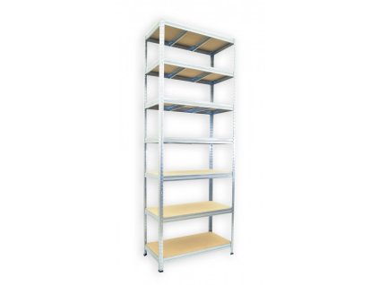 Lagerregal mit Holzböden Biedrax 50 x 120 x 210 cm verzinkt - 7 Fachböden MDF