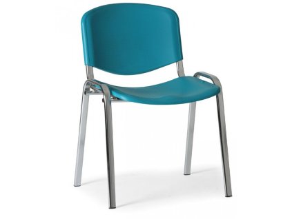 Konferenzstuhl - Kunstoff, grün Biedrax Z9527z, Fußgestell verchromt