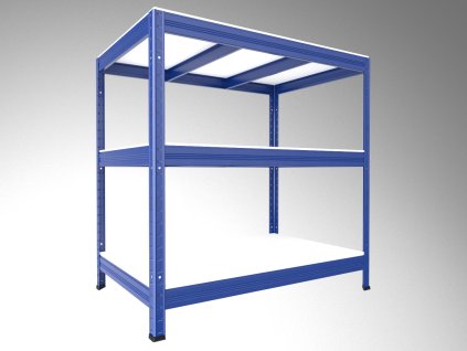 Schwerlastregal mit Laminatböden Biedrax 35 x 75 x 120 cm blau - 3 Laminatboden weiss 12 m