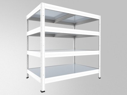 Schwerlastregal mit Metallböden Biedrax 35 x 60 x 90 cm weiss - 4 Böden verzinkt