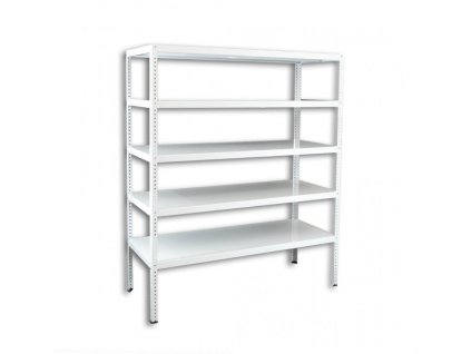 Geschraubtes Lagerregal Biedrax 50 x 150 x 250 cm, weiss - 5 Fachböden