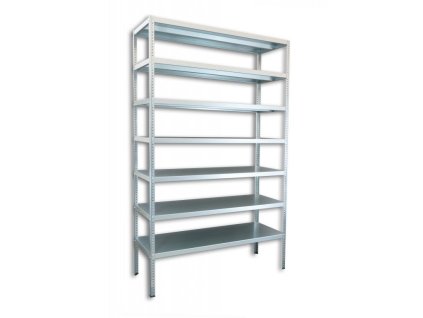 Geschraubtes Büroregal Biedrax 75 x 130 x 250 cm, verzinkt - 7 Fachböden