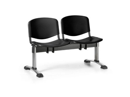 Wartezimmerbank - Kunststoff ISO Biedrax LC9681c - Gestell verchromt