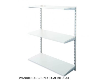 Wandregal - Grundregal 50 x 80 x 100 cm, Farbe silber - 3 Fachboden grau